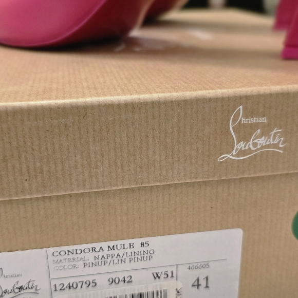 Christian Louboutin Fuchsia Open-Toe Heels - Picture 5 of 8